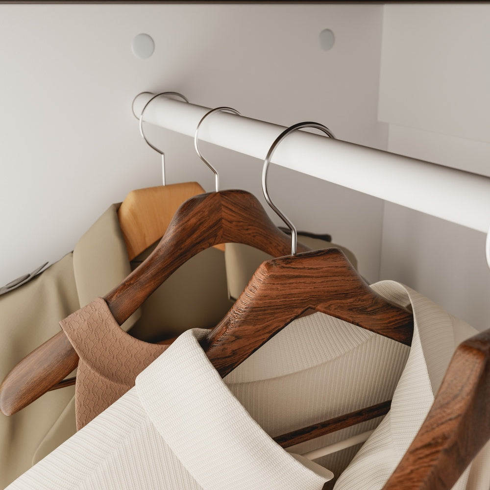 SoBuy | Kleiderständer | Kleiderschrank schmal mit 2 Drehtüren | White | 45×55×187 cm | KSB03-W