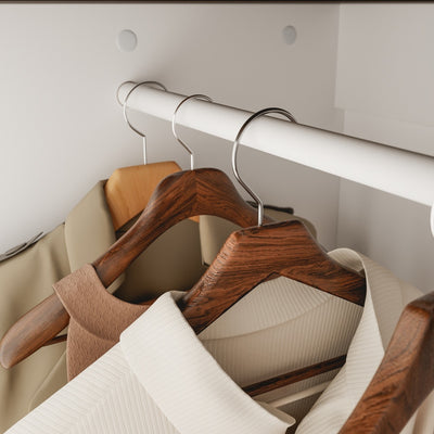 SoBuy | Kleiderständer | Kleiderschrank schmal mit 2 Drehtüren | White | 45×55×187 cm | KSB03-W