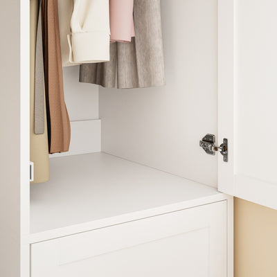SoBuy | Kleiderständer | Kleiderschrank schmal mit 2 Drehtüren | White | 45×55×187 cm | KSB03-W