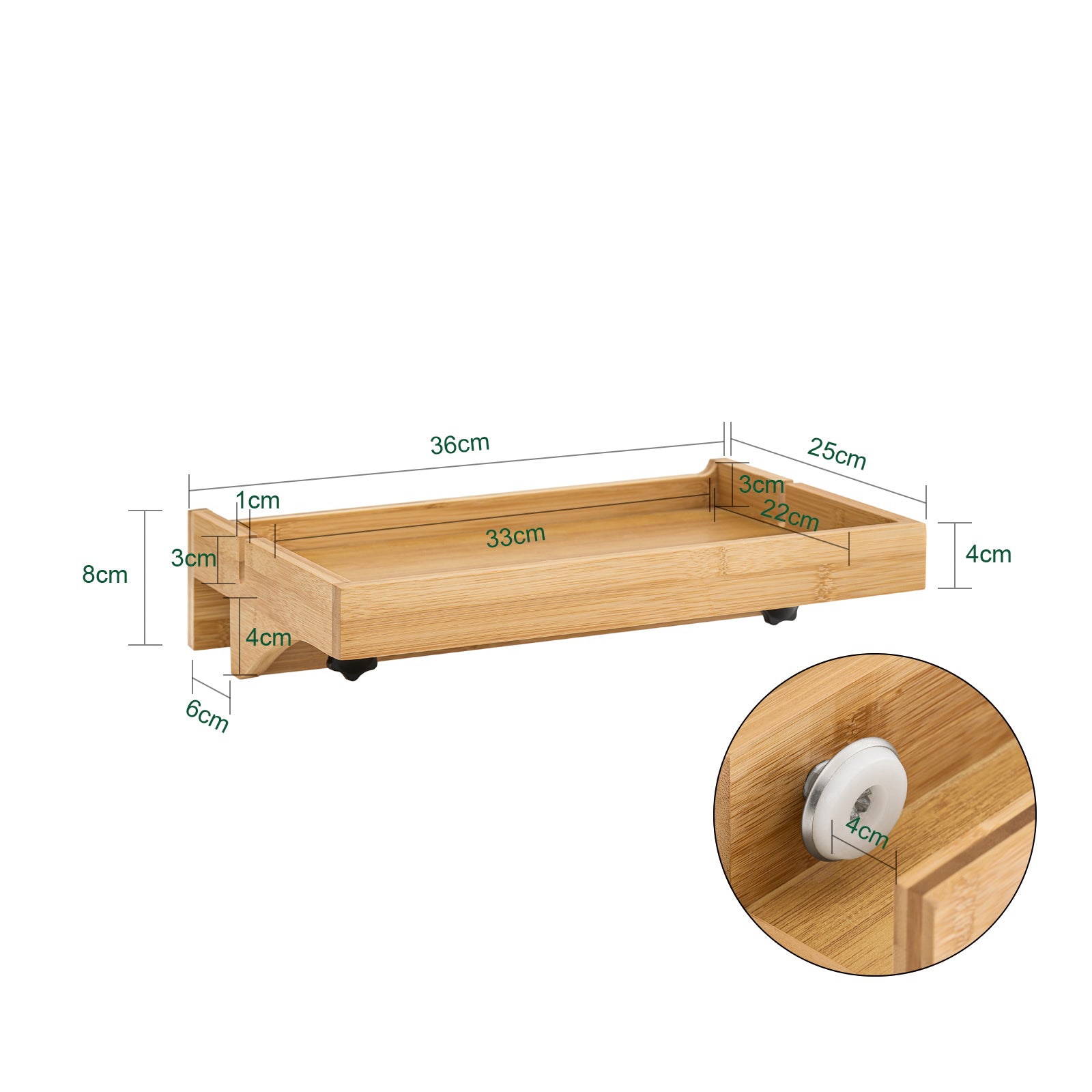 SoBuy | Bettablage | mit Kabelführung | Nachttisch Bambus | NKD01-N
