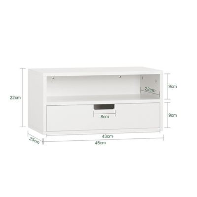 SoBuy | 2er Set Nachttisch | Nachtregal | Schweberegal | Wandschrank | NKD03-Wx2