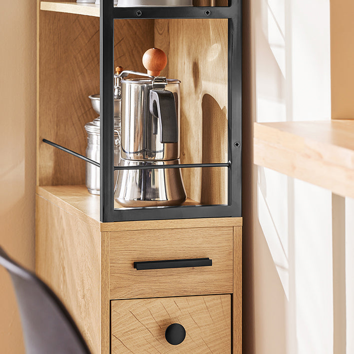 SoBuy | Nischenregal mit 3 Schubladen | mit Rollen | Nischenwagen | schmales Regal | NSR13-N