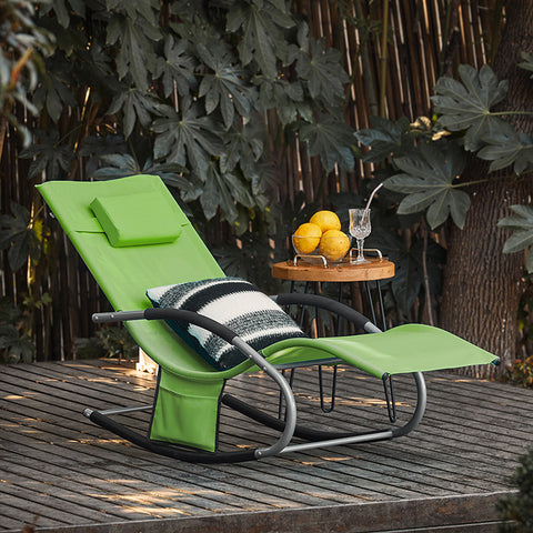 Sobuy | Zahrada Lounger | Sun Lounger s taškou | Ležící židle zelená | OGS28-GR