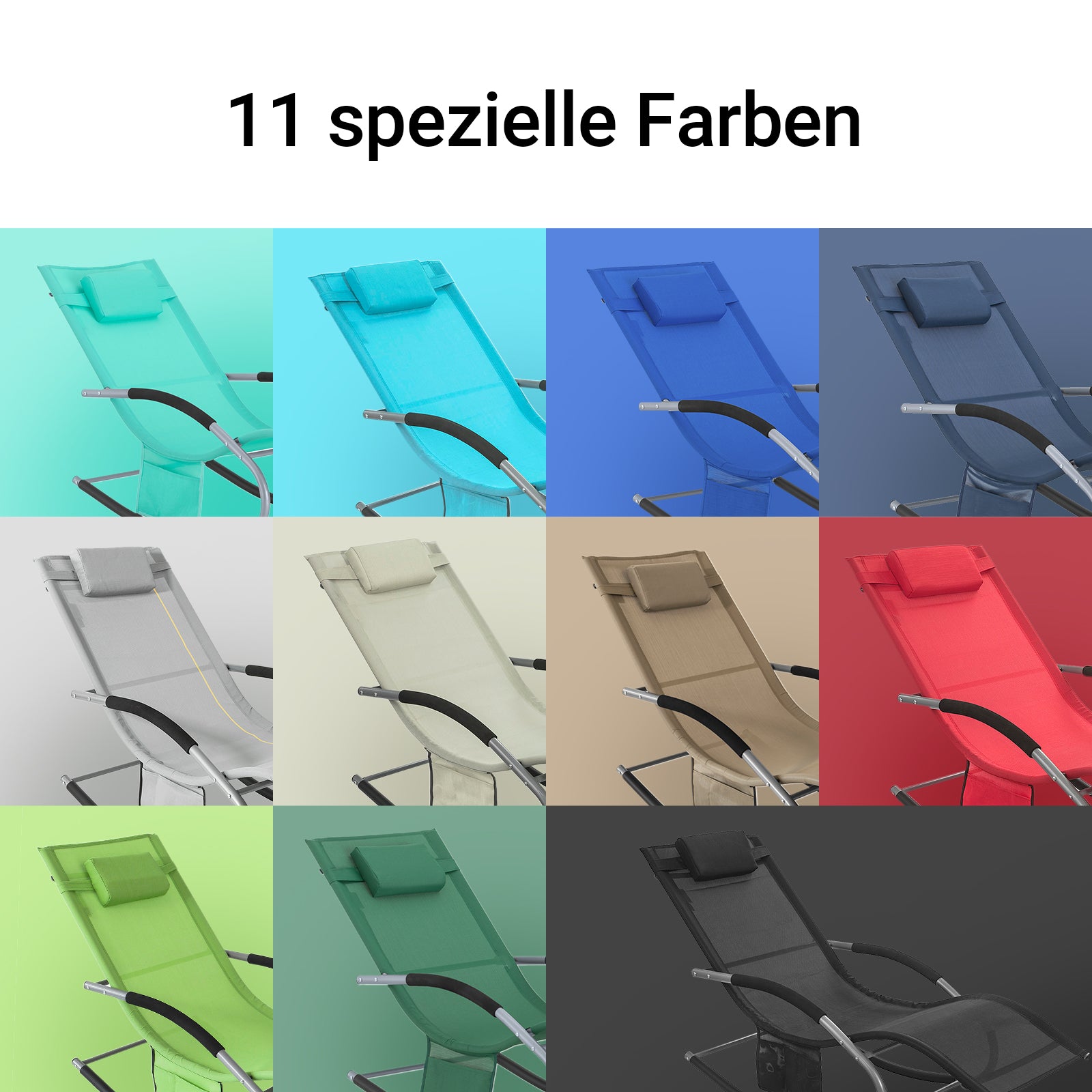 Vorverkauf | SoBuy Sonnenliege 2-er Set Liegestuhl für Gärten, Höfe 63x87x150cm Grün OGS28-GRx2