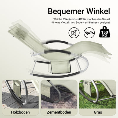 SoBuy Sonnenliege 2-er Set Liegestuhl für Gärten, Höfe 63x87x150cm Beige OGS28-MIx2