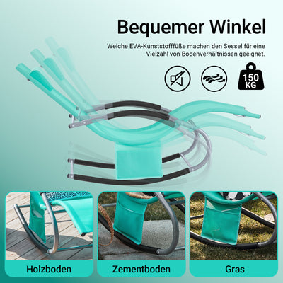 SoBuy Sonnenliege schaukel Liegestuhl für Gärten, Höfe 63x87x150cm Helltürkis OGS28-TB