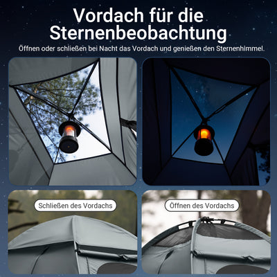 SoBuy | 7in1 Zelt Campingzelt | 1 Person | Outdoor | Feldbett | Hellgrau | 193x160x86cm | OGS32-HG