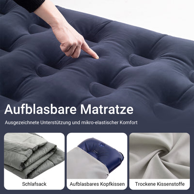 SoBuy | 7in1 Zelt Campingzelt | 1 Person | Outdoor | Feldbett | Hellgrau | 193x160x86cm | OGS32-HG