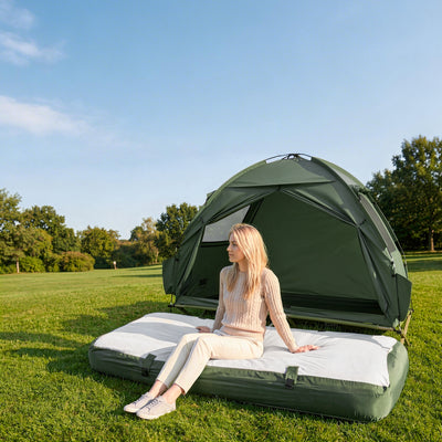 SoBuy | Feldbett 1 Person Grün 191x22x76cm für Campingzelt Outdoor | OGS32-II-GR-P01