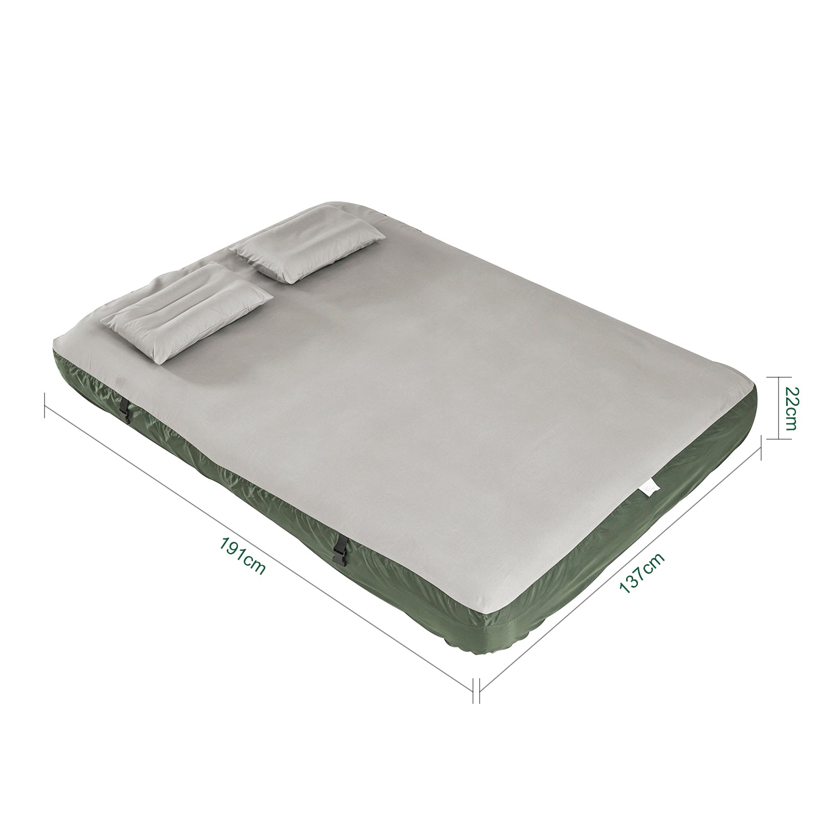 SoBuy | Feldbett 2 Person Grün 191x22x137 cm für Campingzelt Outdoor | OGS32-II-L-GR-P01
