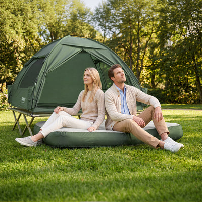 SoBuy | Feldbett 2 Person Grün 191x22x137 cm für Campingzelt Outdoor | OGS32-II-L-GR-P01