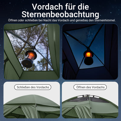 zelt nachts abschließen SoBuy Campingzelt 7in1 Zelt 2 Personen Outdoor Feldbett Einzelzelt Grün 193x188x145cm OGS32-L-GR – SoBuy.de