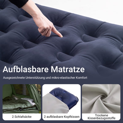 matratze zelt 2 personen SoBuy Campingzelt 7in1 Zelt 2 Personen Outdoor Feldbett Einzelzelt Grün 193x188x145cm OGS32-L-GR – SoBuy.de