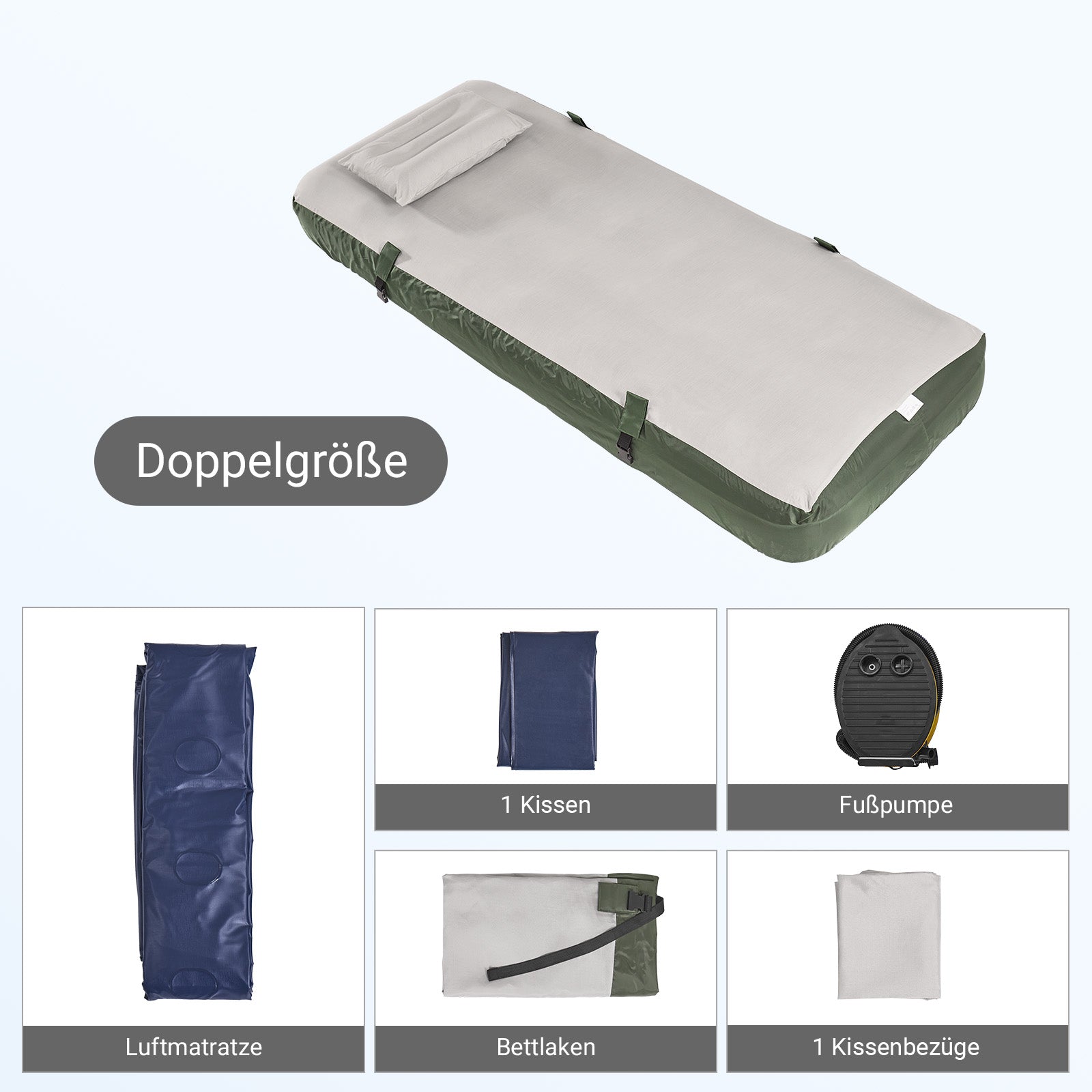 SoBuy | Feldbett 1 Person Grün 191x22x76cm für Campingzelt Outdoor | OGS32-II-GR-P01