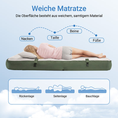 SoBuy | Feldbett 1 Person Grün 191x22x76cm für Campingzelt Outdoor | OGS32-II-GR-P01