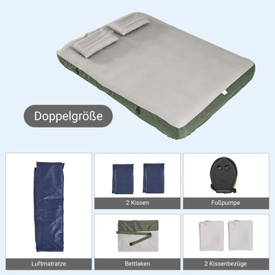 SoBuy | Feldbett 2 Person Grün 191x22x137 cm für Campingzelt Outdoor | OGS32-II-L-GR-P01