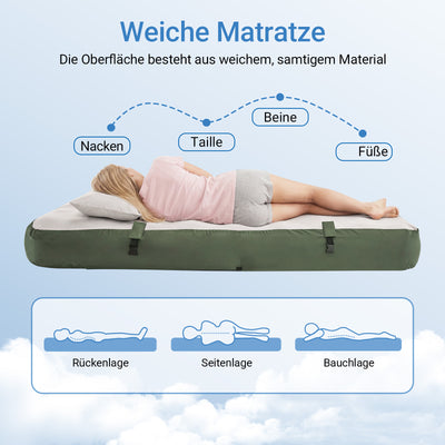 SoBuy | Feldbett 2 Person Grün 191x22x137 cm für Campingzelt Outdoor | OGS32-II-L-GR-P01