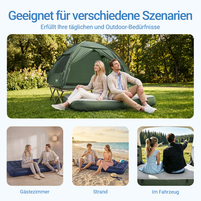 SoBuy | Feldbett 2 Person Grün 191x22x137 cm für Campingzelt Outdoor | OGS32-II-L-GR-P01