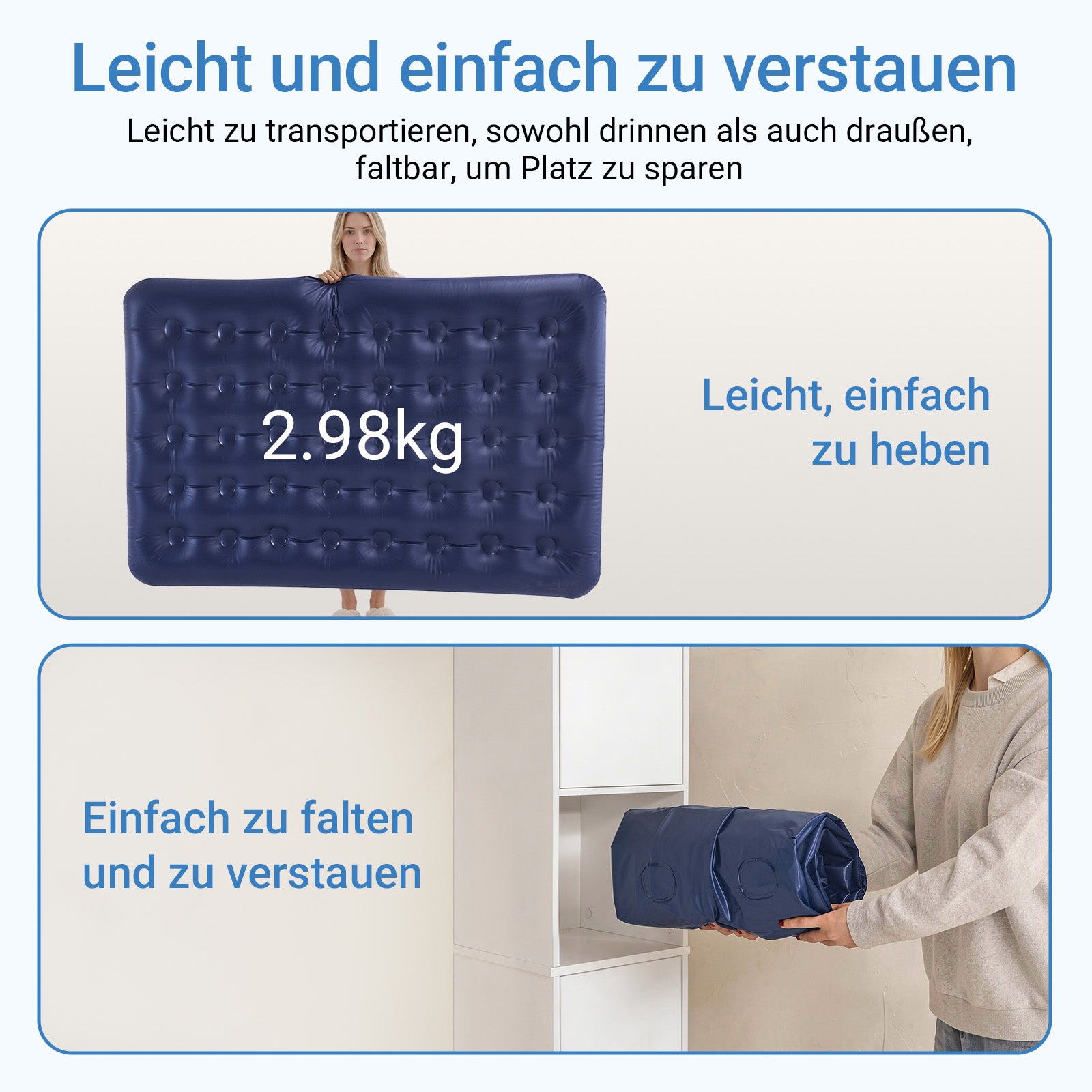 SoBuy | Feldbett 2 Person 191x22x137 cm für Campingzelt Outdoor | Grau OGS32-II-L-HG-P01