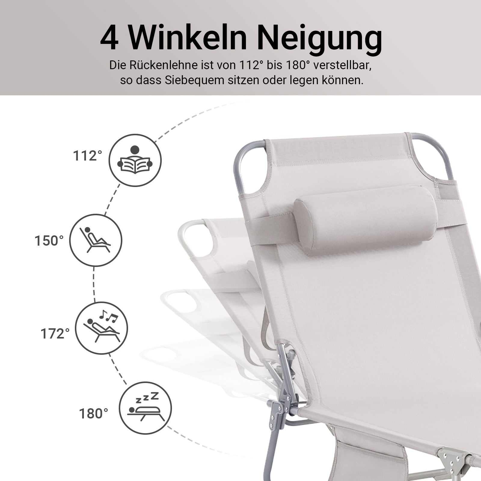 Vorverkauf | SoBuy | Gartenliege | Sonnenliege klappbar | Beige | OGS35-MI