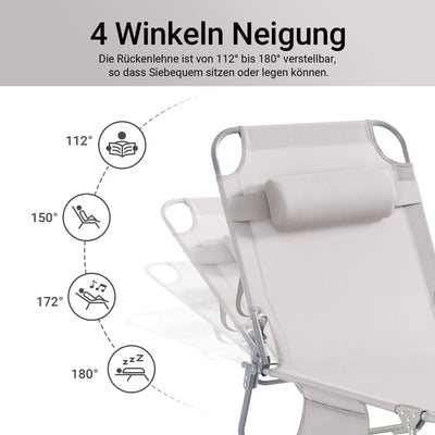 SoBuy | Gartenliege | Sonnenliege klappbar | Beige | OGS35-MI