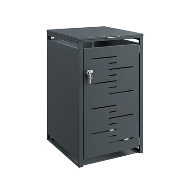 SoBuy | Mülltonnenboxen | Mülltonnenbox 240l 1er abschließbar | Dark Gray | 69×80×116 cm | OGS63-DG