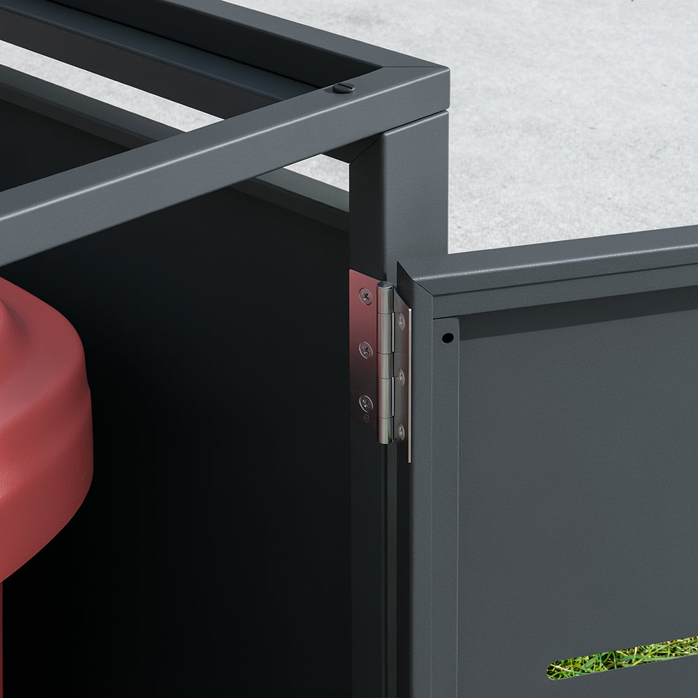 SoBuy | Mülltonnenboxen | Mülltonnenbox 240l 1er abschließbar | Dark Gray | 69×80×116 cm | OGS63-DG