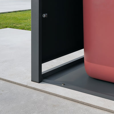 SoBuy | Mülltonnenboxen | Mülltonnenbox 240l 1er abschließbar | Dark Gray | 69×80×116 cm | OGS63-DG