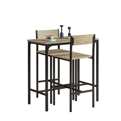 SoBuy Bartisch Set mit 2 Stühlen Platzsparendes Küchentisch-Set für 2 Personen, Hoher Esstisch mit Stühlen Essgruppe Bistrotisch Gartentisch für kleine Küche, Balkon oder Wohnzimmer möbel OGT03-N –