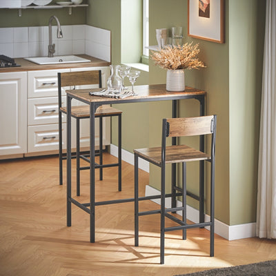 SoBuy | Bartisch mit 2 Hockern | Bartisch set | 3-teilig | OGT03-XL