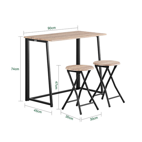SoBuy | Esstisch mit 2 Hockern | Klapptisch | Küchentisch | OGT18-N