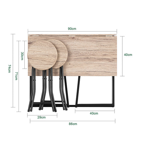 SoBuy | Esstisch mit 2 Hockern | Klapptisch | Küchentisch | OGT18-N