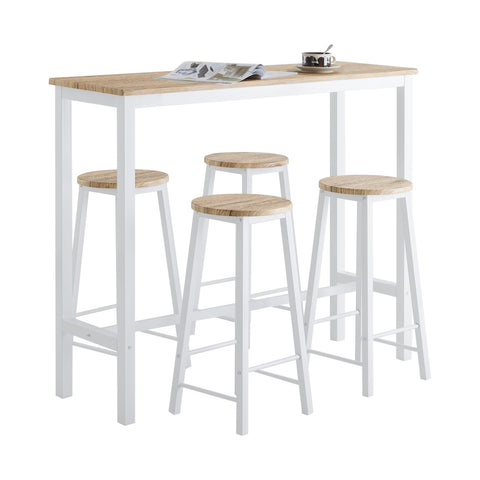 Sobuy | Bart stůl se 4 židlemi | Bartisch set | Stojící stůl | 5 dílů | OGT22-WN