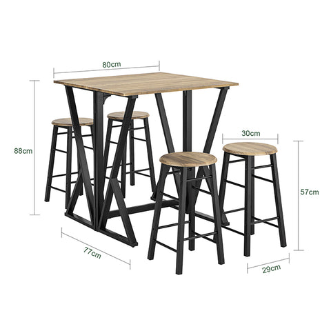 Sobuy | Jídelní stůl se 4 židlemi Skládací stůl | 5dílná jídelní skupina | OGT24-N