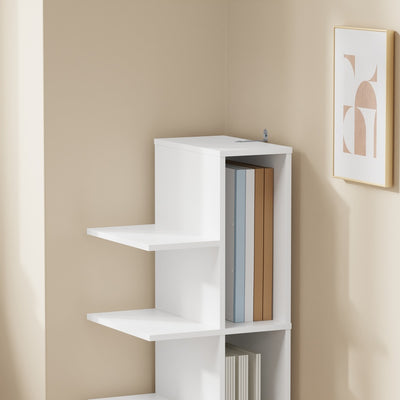 SoBuy | Regale & Bücherregale | Bücherregal Weiß Schmal | Weiß | 30×32.5×110.5 cm | STR14-W
