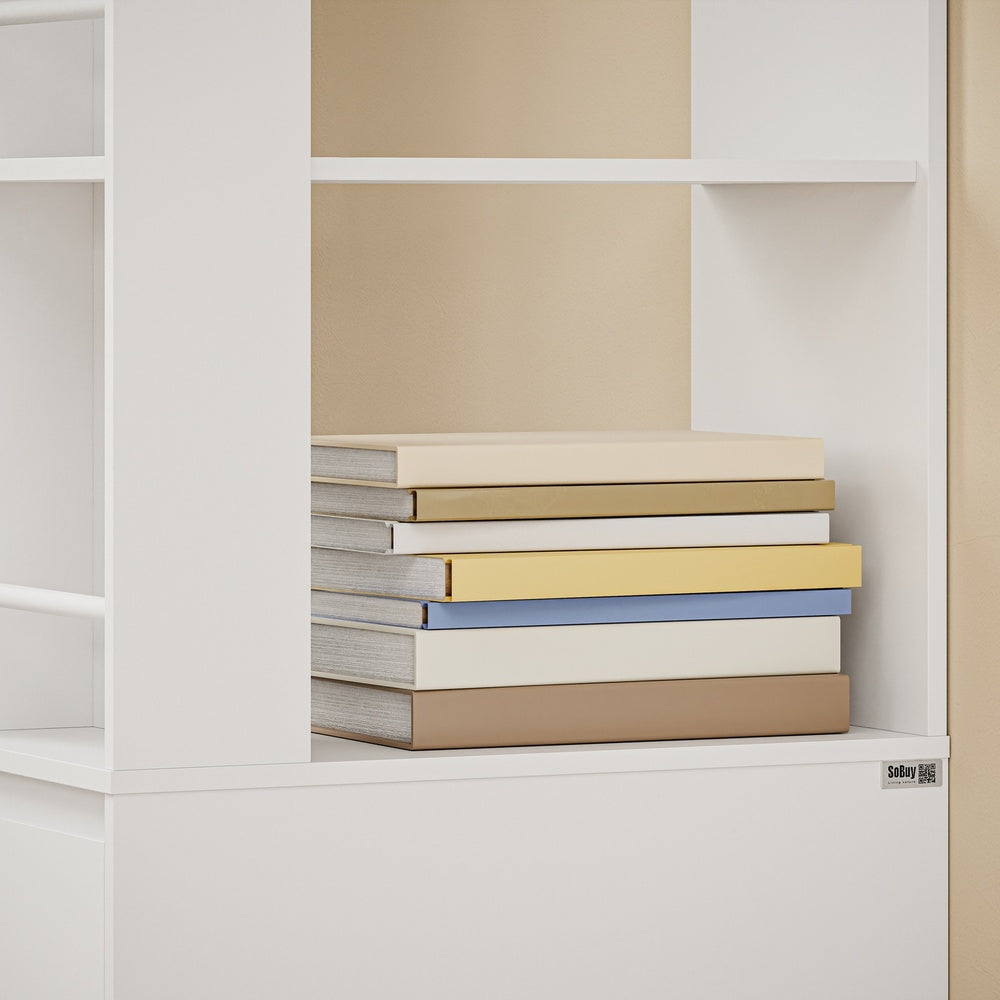 SoBuy Bücherregal Schmal für Nische & kleine Räume Weiß 28×50×170 cm STR15-W