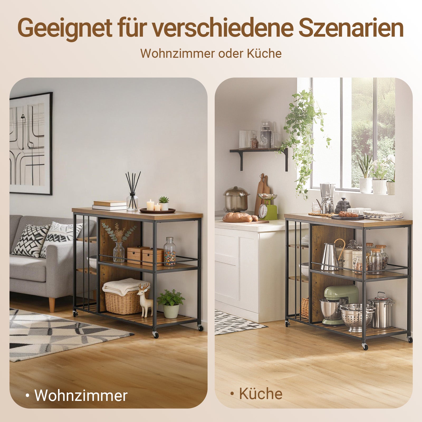 SoBuy | Servierwagen | Küchenschrank | Mehrzweckschrank | SVW18-II-F