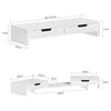Sobuy | Zvýšení monitoru návrhu pro 2 monitory | Stojník monitoru s 2 zásuvkami | Bambus | BBF04-W