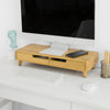 SoBuy | Design Monitorerhöhung | Monitorständer mit 2 Schubladen | Bambus | BBF06-N