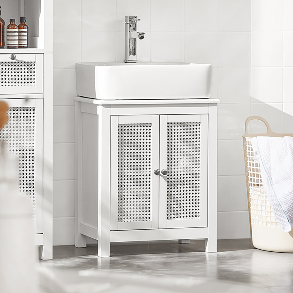 Sobuy SoBuy Waschbeckenunterschrank Badezimmerschrank Weiß Landhaus BZR35-W