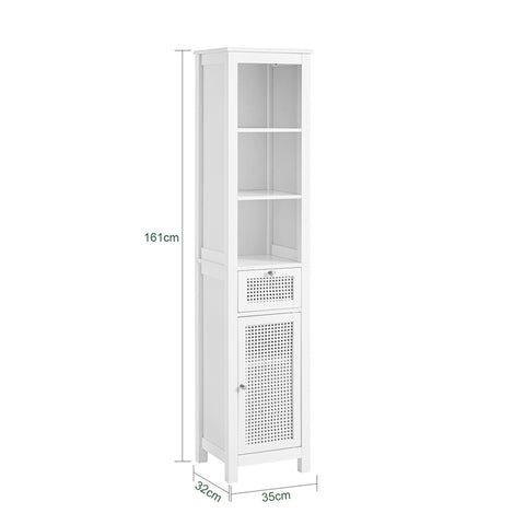 SoBuy | Bad Hochschrank | Badschrank | Badregal Weiß | BZR36-W