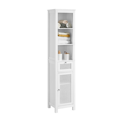 SoBuy | Bad Hochschrank | Badschrank | Badregal Weiß | BZR36-W