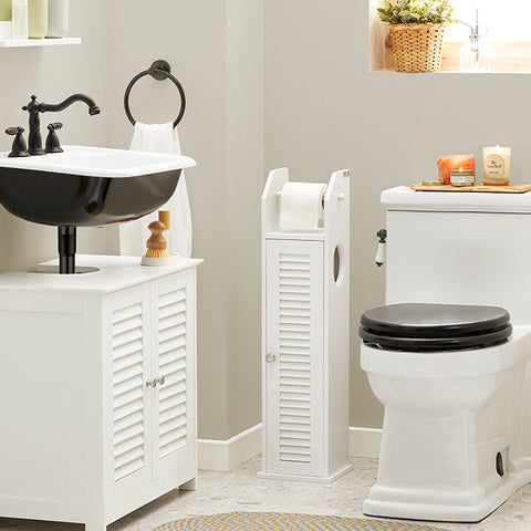 SoBuy | Toilettenrollenhalter | Badregal | Badezimmerschrank | BZR49-W