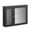 Sobuy | Zrcadlová skříňka | Křeza křídla se zrcadlovými dveřmi Koupelnová skříňka tmavě šedá | BZR55 dg