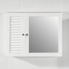 Sobuy | Zrcadlová skříňka | Křeza křídla se zrcadlovými dveřmi Koupelna bílá | BZR55-W