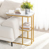 SoBuy | Beistelltisch | Pflegetisch mit goldenem Metallgestell | Couchtisch Sofa | FBT110-G