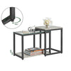 Sobuy | 2-pc. Soubor Konferenční stolek se sklem Sada bočních tabulek | FBT35-HG