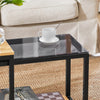 Sobuy | 2-pc. Soubor Konferenční stolek se sklem Sada bočních tabulek | FBT35-SCH