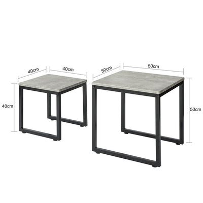 SoBuy | 2 Satztische | Sofatisch | Couchtisch grau | FBT42-HG