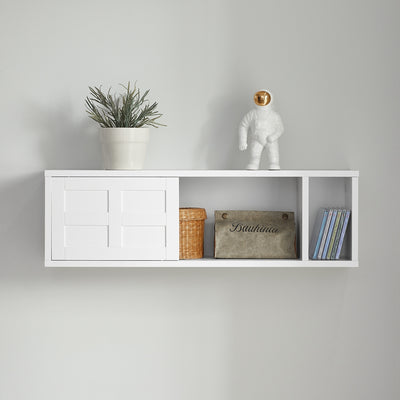 SoBuy | Wandgarderobe | Hängeregal | Flurgarderobe Weiß | FHK18-W